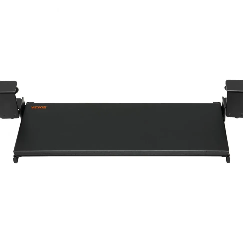 VEVOR Clamp on Keyboard Tray Under Desk, Desk Keyboard Tray Slide out with Sturdy No-drill C Clamp Mount, Large 26.8 x 11 inch Slide-out Computer Drawer for Typing in Home, Office Work