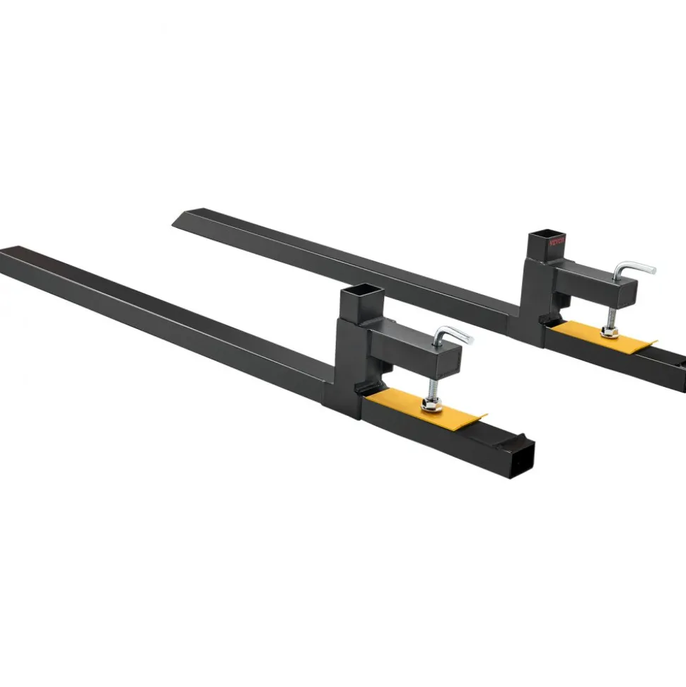 VEVOR Clamp on Pallet Forks, 2000 lbs Capacity Pallet Forks, 60" Tractor Bucket Forks, Heavy Duty Front Loader Attachment for Loader Bucket, Tractor, Skid Steer, Tractor Forks for Agriculture and Farm