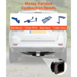 VEVOR Class 3 Trailer Hitch, 2-Inch Receiver, Compatible with 2011-2021 Jeep Grand Cherokee, Q345B Steel Tube Frame, Multi-Fit Hitch to Receive Ball Mount, Cargo Carrier, Bike Rack, Tow Hook, Black