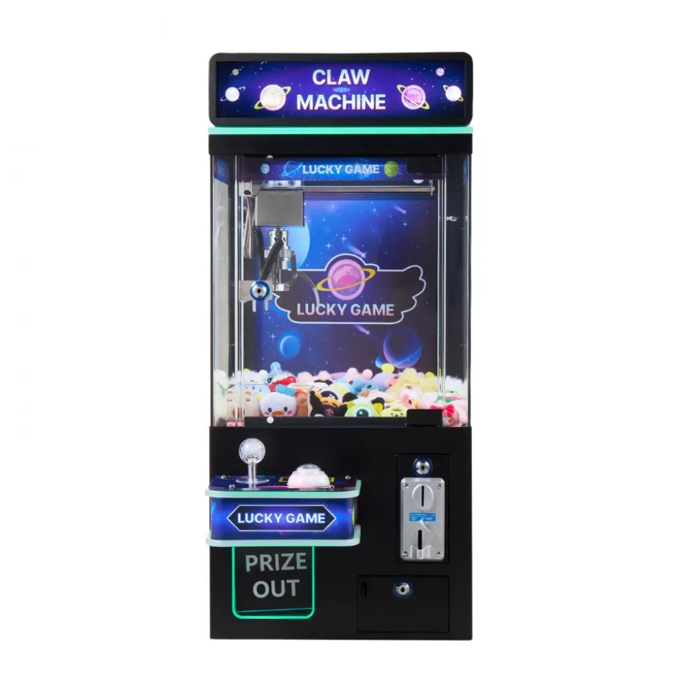 VEVOR Claw Crane Machine, Medium-Sized Arcade Game Machine with Light & Sound, Adjustable Steel Claws, Precise Toy Candy Grabber Prize Dispenser Vending Toy, for Commercial Home Cinema, Black Purple