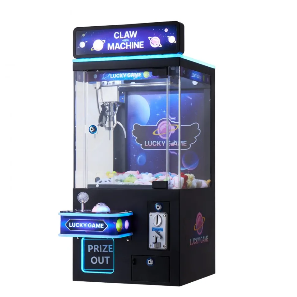 VEVOR Claw Crane Machine, Medium-Sized Arcade Game Machine with Light & Sound, Adjustable Steel Claws, Precise Toy Candy Grabber Prize Dispenser Vending Toy, for Commercial Home Cinema, Black Purple