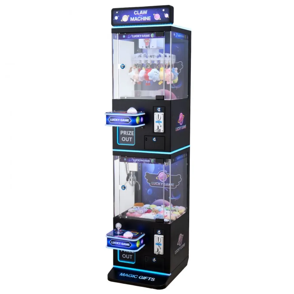 VEVOR Claw Crane Machine, Medium-Sized Arcade Game Machine with Claw + Grabber Double-Layer, Light & Sound, Toy Candy Grabber Prize Dispenser Vending Toy, for Commercial Home Cinema, Black Purple