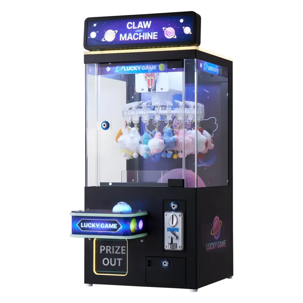 VEVOR Claw Crane Machine, Medium-Sized Arcade Game Machine with Light & Sound, Adjustable Difficulty, Precise Toy Candy Grabber Prize Dispenser Vending Toy, for Commercial Home Cinema, Black Purple