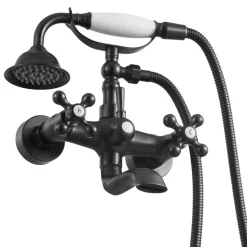VEVOR Clawfoot Tub Faucet, Wall Mount Bathtub Faucets with Handheld Shower, Vintage Oil-Rubbed Bronze Clawfoot Tub Filler Faucet Shower Kit with Adjustable Swing Arms & 360° Rotation Spout for Bathtubs