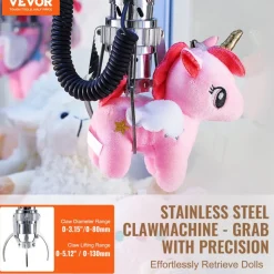 VEVOR Claw Machine, 0-3” Jaw Diameter 0-5” Jaw lifting, Crane Prize Grabber Commercial Arcade Game Toys, Cool Fun Grab-And-Win Machine w/ Light and Sound, Dispenser Vending Toy For Kids,Boys &Girls