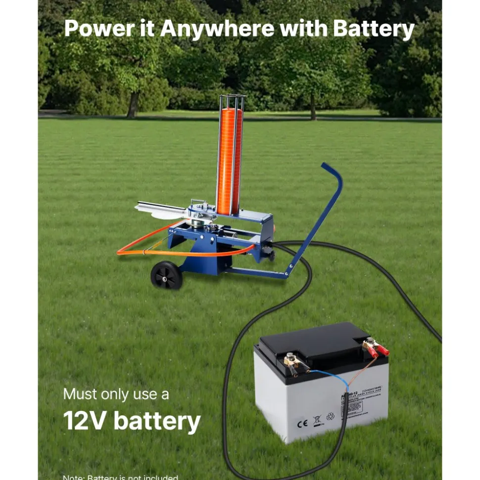VEVOR Clay Target Thrower, Max 50 Clays Pigeon Thrower, 55+ Yards Automatic Skeet and Trap Launcher on Wheels - with Adjustable Angle, Foot Pedal & Pull Handle for Clays Throwing Shooting Sports