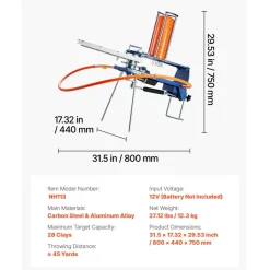 VEVOR Clay Target Thrower, Max 28 Clays Pigeon Thrower, 45+ Yards Automatic Skeet and Trap Launcher with Adjustable Angle & Foot Pedal for Clays Throwing Shooting Sports