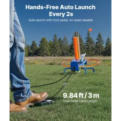 VEVOR Clay Target Thrower, Max 50 Clays Pigeon Thrower, 55+ Yards Automatic Skeet and Trap Launcher with Adjustable Angle & Foot Pedal for Clays Throwing Shooting Sports