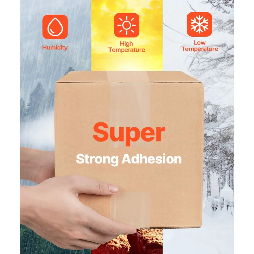 VEVOR Clear Packing Tape, 1.5 inches Core, 6 Rolls 1.88 Inches x 25 Yards Packing Tape with Dispenser, 2.7 Mil Heavy Duty Packaging Tape Designed for Moving, Storage and Packing, Shipping and Mailing