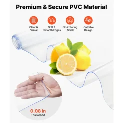 VEVOR Clear PVC Strip Curtain, 50 ft Length x 8 in Width, Plastic Door Strip Bulk Roll, Walk in Freezer Cooler Curtain Strips for Doorways of Supermarket, Garage, Warehouse, Barn, Pet Animal House