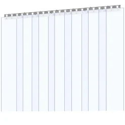 VEVOR Clear PVC Strip Curtain, 101 ft Length x 12 in Width, Ribbed Plastic Door Strip Bulk Roll, Walk in Freezer Cooler Curtain Strips for Doorways of Supermarket, Garage, Warehouse, Pet Animal House