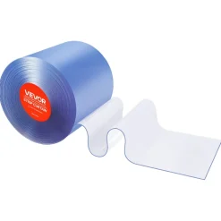VEVOR Clear PVC Strip Curtain, 101 ft Length x 12 in Width, Plastic Door Strip Bulk Roll, Walk in Freezer Cooler Curtain Strips for Doorways of Supermarket, Garage, Warehouse, Barn, Pet Animal House