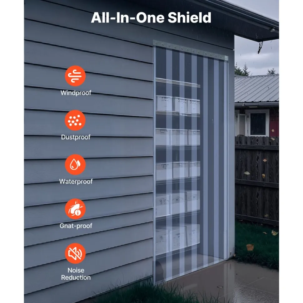 VEVOR Clear PVC Strip Curtain, 101 ft Length x 12 in Width, Plastic Door Strip Bulk Roll, Walk in Freezer Cooler Curtain Strips for Doorways of Supermarket, Garage, Warehouse, Barn, Pet Animal House