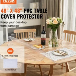 VEVOR Clear Table Cover Protector, 18" x 36" Rectangle Table Cover, 1.5 mm Thick PVC Plastic Tablecloth, Waterproof Desktop Protector for Writing Desk, Coffee Table, Dining Room Table