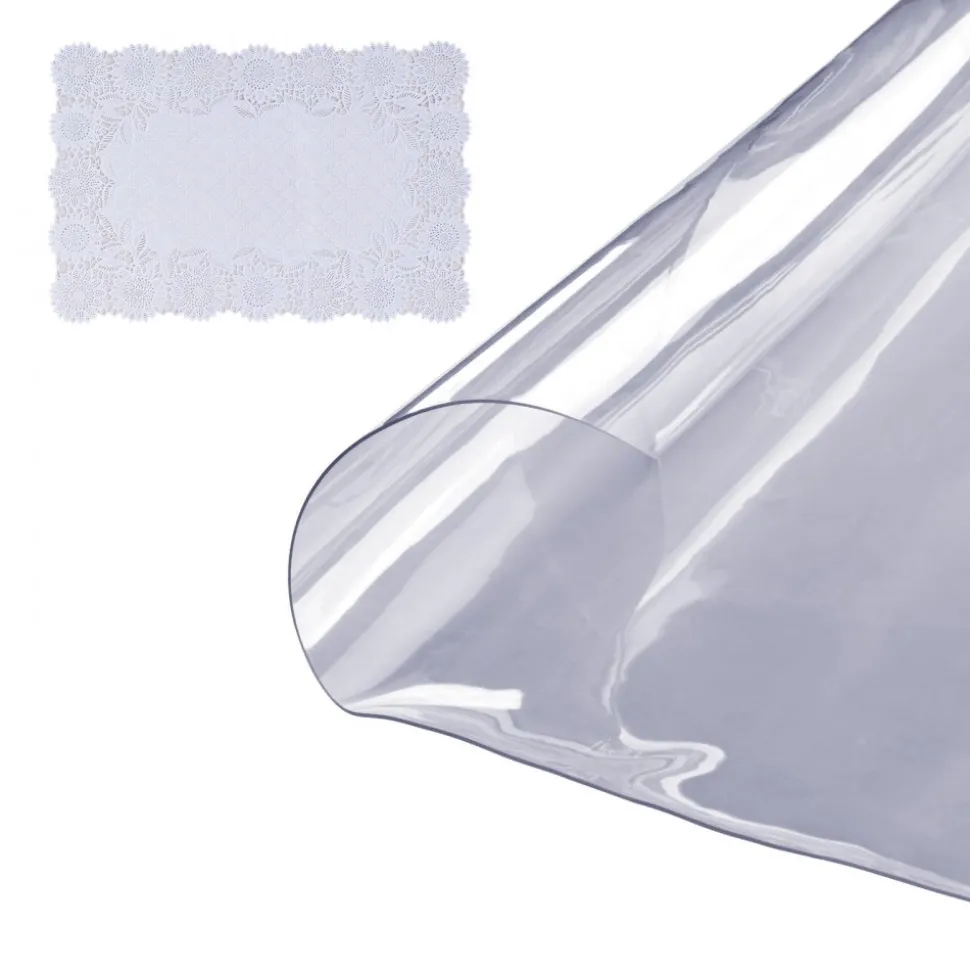 VEVOR Clear Table Cover Protector, 18" x 36" Rectangle Table Cover, 1.5 mm Thick PVC Plastic Tablecloth, Waterproof Desktop Protector for Writing Desk, Coffee Table, Dining Room Table