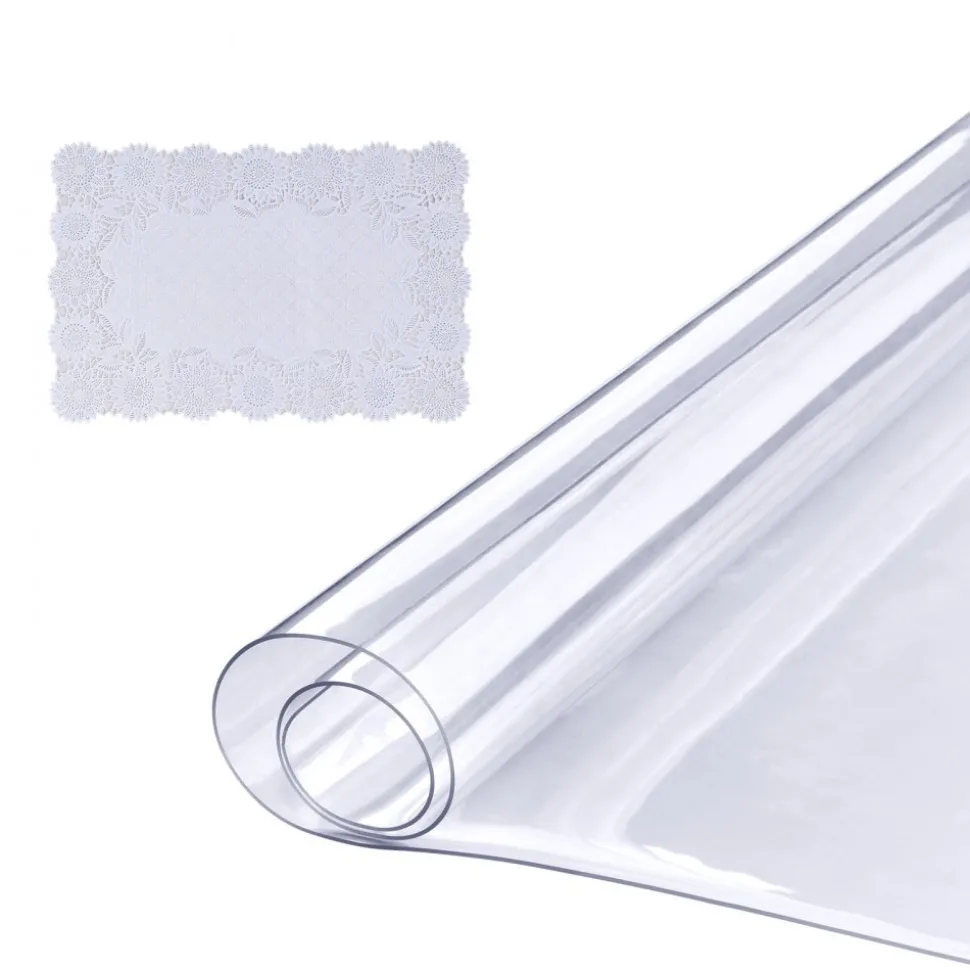 VEVOR Clear Table Cover Protector, 36" x 72" Rectangle Table Cover, 1.5 mm Thick PVC Plastic Tablecloth, Waterproof Desktop Protector for Writing Desk, Coffee Table, Dining Room Table