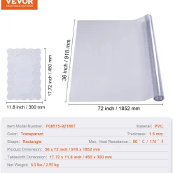 VEVOR Clear Table Cover Protector, 36