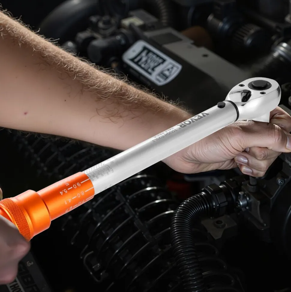 VEVOR Click Torque Wrench Set, 3 Pieces, 1/4, 3/8, 1/2 Inch Drive, 10-170 lbf-ft, 5-45 lbf-ft, 20-240 lbf-in, Dual-direction and Dual Range Scales, 72-Tooth, ±3% High Precision, for Bicycle Repair