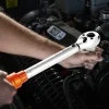 VEVOR Click Torque Wrench Set, 3/8 Inch Drive, 5-60 N.m / 3.7-44.3 lbf.ft, Dual-direction, 72-Tooth, ±3% High Precision, with Sockets, Bits, Extension Bar, Spark Plug Sockets, Adapter, Orange