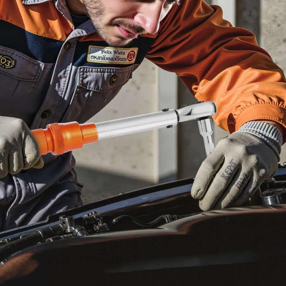 VEVOR Click Torque Wrench Set, 1/4Inch Drive, 20-240 lbf-in / 2.3-27.1N.m, Dual-direction and Dual Range Scales, 72-Tooth, ±3% High Precision, with Bits, Sockets, Adapters, Extension Bar, Orange