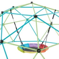 VEVOR Climbing Dome, 10FT Geometric Dome Climber with Saucer Swing, 1000LBS Loading Kid's Jungle Gym Playground, Easy-Assembly Outdoor Backyard Climbing Equipment for Boys Girls 3 to 10 Years Old