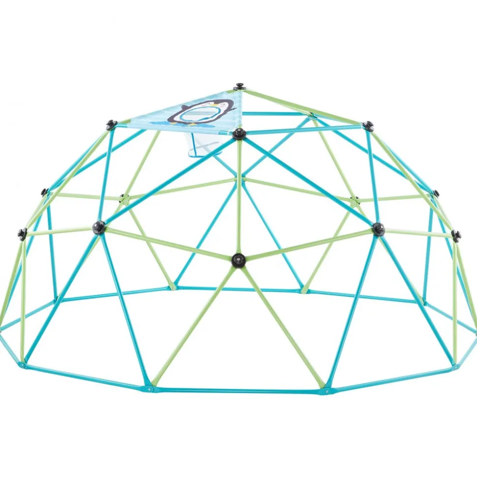 VEVOR Climbing Dome, 10FT Geometric Dome Climber, 1000LBS Loading Jungle Gym Playground with 2 Basketballs & Octopus Net, Easy-Assembly Outdoor Backyard Climbing Equipment for Kids 3 to 10 Years Old