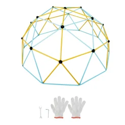 VEVOR Climbing Dome, Jungle Gym Supports 750LBS and Easy Assembly, 10FT Geometric Dome Climber Play Center for Kids 3 to 10 Years Old,with Climbing Grip, Outdoor Backyard Play Equipment for Kids