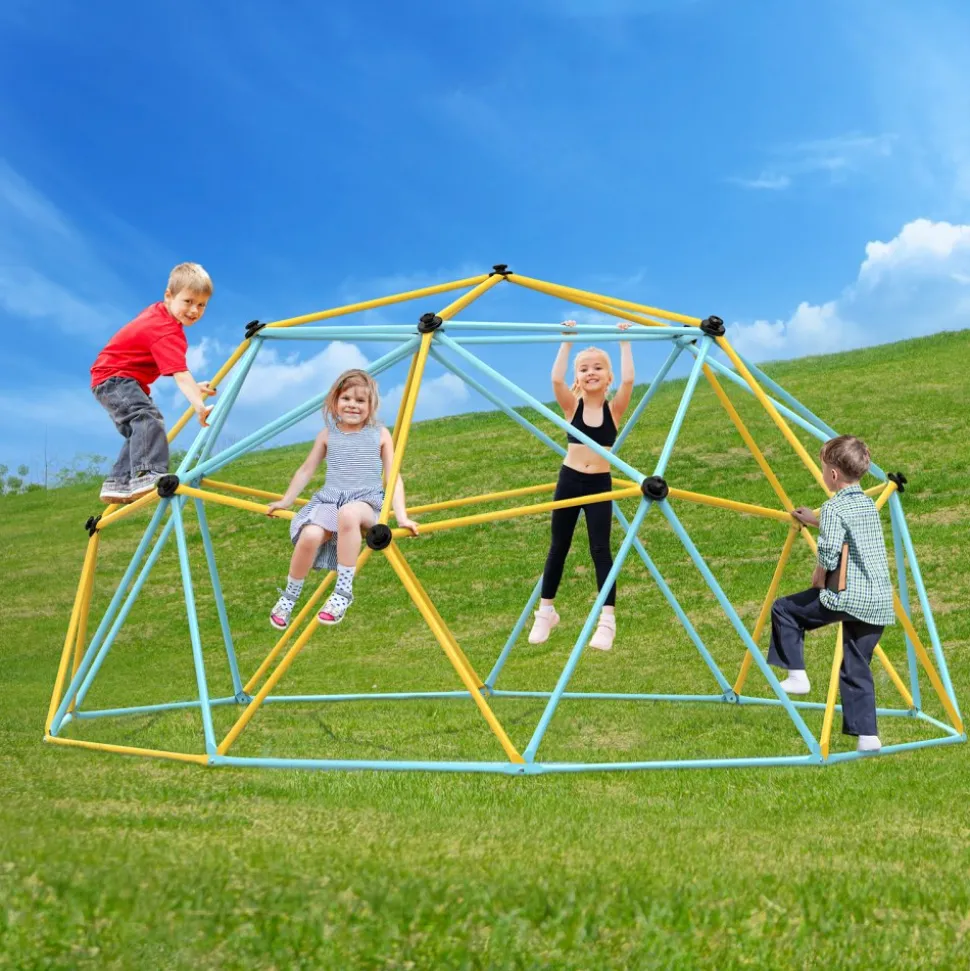 VEVOR Climbing Dome, Jungle Gym Supports 600LBS and Easy Assembly, 6FT Geometric Dome Climber Play Center for Kids 3 to 9 Years Old, with Climbing Grip, Outdoor and Indoor Play Equipment for Kids