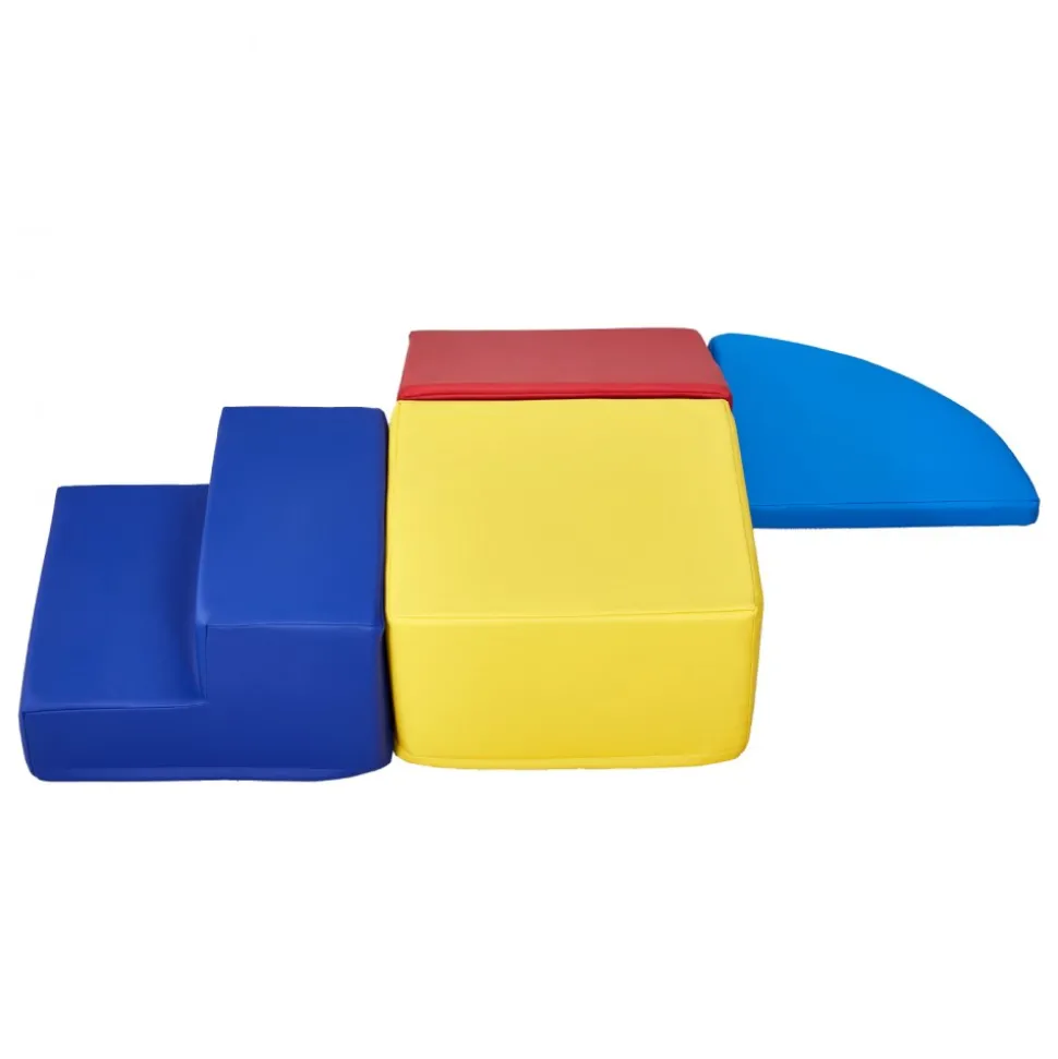 VEVOR Climbing Toys, 4-Piece Set, Foam Climbing Toys for Toddlers 6 Months to 3 Years Old, PU Leather Climbing Blocks, Indoor Climb and Crawl Activity Playset for Crawling & Sliding, Easy to Clean