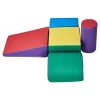 VEVOR Climbing Toys, 5-Piece Set, Foam Climbing Toys for Toddlers 6 Months to 3 Years Old, PU Leather Climbing Blocks, Indoor Climb and Crawl Activity Playset for Crawling & Sliding, Easy to Clean
