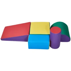 VEVOR Climbing Toys, 5-Piece Set, Foam Climbing Toys for Toddlers 6 Months to 3 Years Old, PU Leather Climbing Blocks, Indoor Climb and Crawl Activity Playset for Crawling & Sliding, Easy to Clean