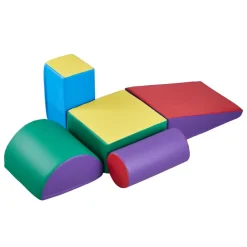VEVOR Climbing Toys, 5-Piece Set, Foam Climbing Toys for Toddlers 6 Months to 3 Years Old, PU Leather Climbing Blocks, Indoor Climb and Crawl Activity Playset for Crawling & Sliding, Easy to Clean