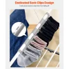VEVOR Clothes Drying Rack, 2-Tier Foldable Laundry Dryer Rack with Sock Clips & 31 Dry Rods, Metal Height Adjustable Drying Racks for Outdoor & Indoor, Free-Standing & Space-Saving Hanger, White