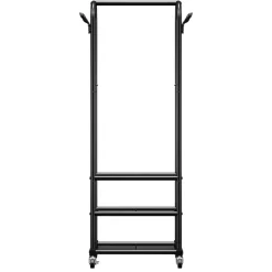 VEVOR Clothes Rack, Rolling Clothing Garment Rack with Hanging Rod and Side Hooks, 198 lbs Load Capacity, Heavy Duty Carbon Steel Clothing Racks with Wheels, Ideal for Bedroom, Laundry, Living Room
