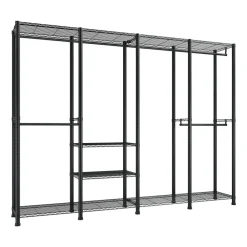 VEVOR Clothing Garment Rack, Heavy Duty Closet Wardrobe, Adjustable Tiers Clothes Racks with Steel Frame, 1100 lbs Load Capacity Clothes Rack with 4 Hanging Rods for Bedroom, Clothing Store, Hallway