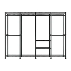 VEVOR Clothing Garment Rack, Heavy Duty Closet Wardrobe, Adjustable Tiers Clothes Racks with Steel Frame, 1100 lbs Load Capacity Clothes Rack with 4 Hanging Rods for Bedroom, Clothing Store, Hallway