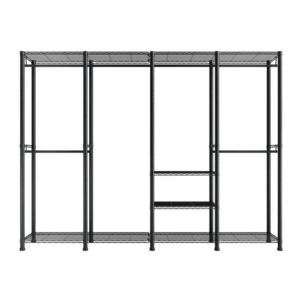 VEVOR Clothing Garment Rack, Heavy Duty Closet Wardrobe, Adjustable Tiers Clothes Racks with Steel Frame, 1100 lbs Load Capacity Clothes Rack with 4 Hanging Rods for Bedroom, Clothing Store, Hallway