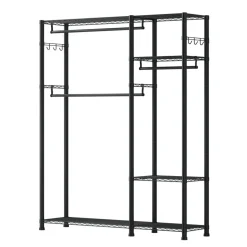 VEVOR Clothing Garment Rack, Heavy Duty Clothes Rack, Freestanding Clothes Racks with Steel Frame, 800 lbs Load Capacity Closet Wardrobe with Storage Shelves for Bedroom, Clothing Store, Hallway