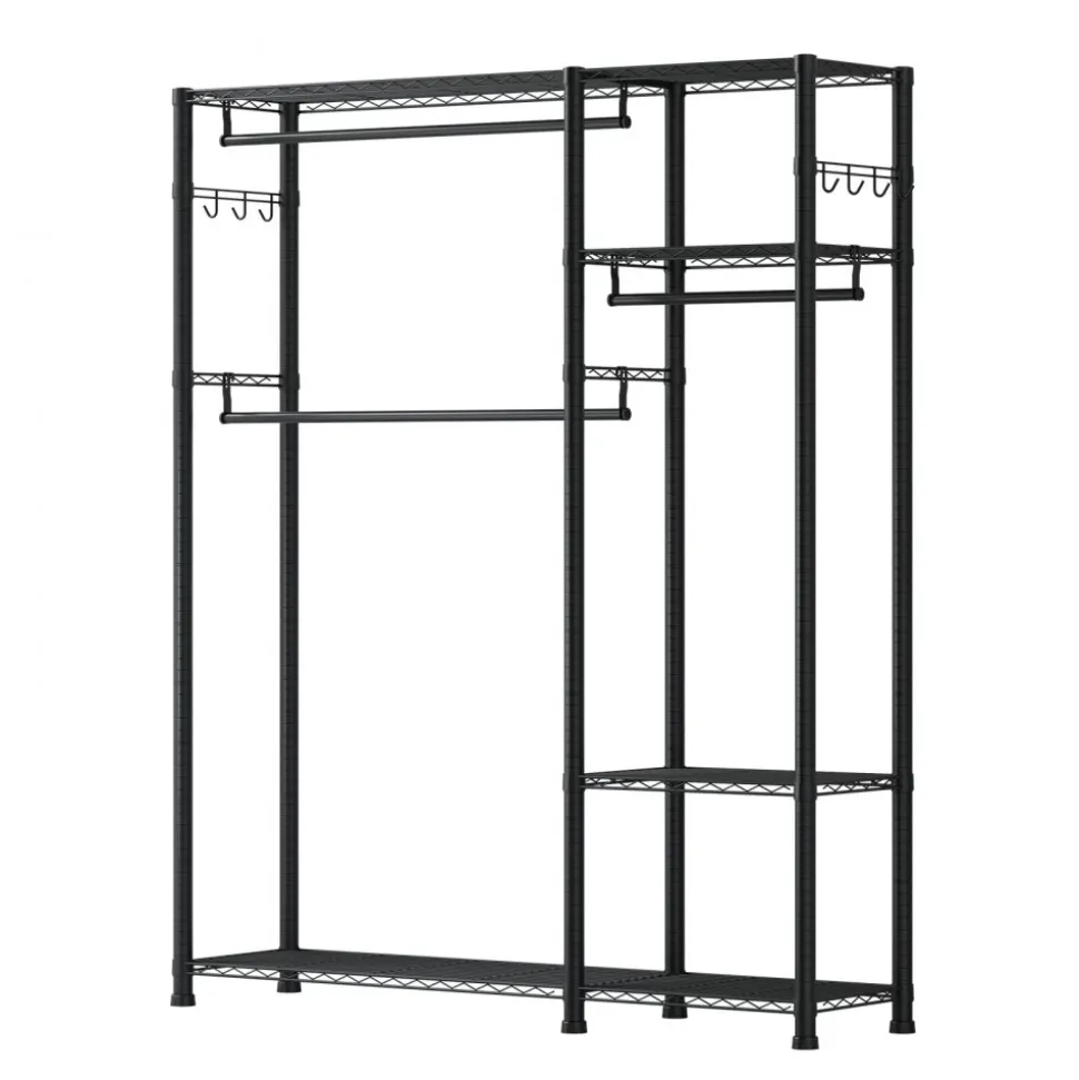 VEVOR Clothing Garment Rack, Heavy Duty Clothes Rack, Freestanding Clothes Racks with Steel Frame, 800 lbs Load Capacity Closet Wardrobe with Storage Shelves for Bedroom, Clothing Store, Hallway