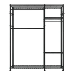 VEVOR Clothing Garment Rack, Heavy Duty Clothes Rack, Freestanding Clothes Racks with Steel Frame, 800 lbs Load Capacity Closet Wardrobe with Storage Shelves for Bedroom, Clothing Store, Hallway