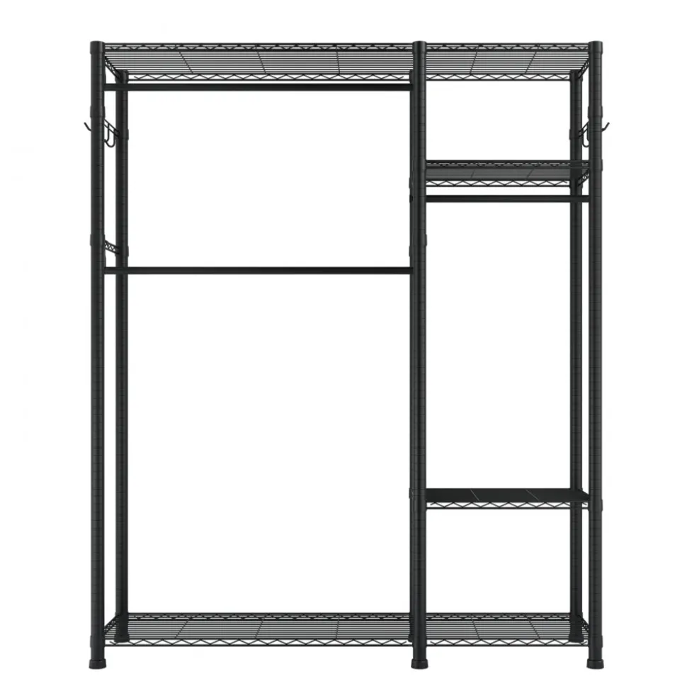 VEVOR Clothing Garment Rack, Heavy Duty Clothes Rack, Freestanding Clothes Racks with Steel Frame, 800 lbs Load Capacity Closet Wardrobe with Storage Shelves for Bedroom, Clothing Store, Hallway
