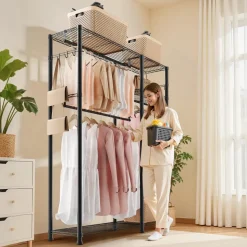 VEVOR Clothing Garment Rack, Heavy Duty Clothes Rack, Freestanding Clothes Racks with Steel Frame, 800 lbs Load Capacity Closet Wardrobe with Storage Shelves for Bedroom, Clothing Store, Hallway