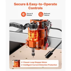 VEVOR CNC Router Machine, 500W Spindle, 3-Axis Wood Engraving Milling Machine, with Dual Linear Rails & Ball Screw, 15.75 x 15.75 x 3.74 in Working Area, Trim Router, for Wood Acrylic Carving Cutting