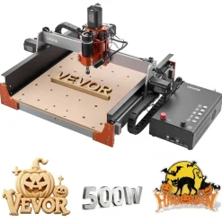 VEVOR CNC Router Machine, 500W Spindle, 3-Axis Wood Engraving Milling Machine, with Dual Linear Rails & Ball Screw, 15.75 x 15.75 x 3.74 in Working Area, Trim Router, for Wood Acrylic Carving Cutting
