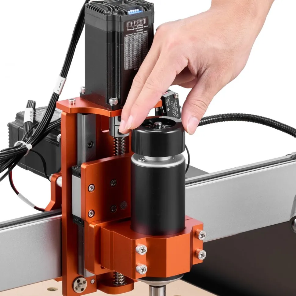 VEVOR CNC Router Machine, 500W Spindle, 3-Axis Wood Engraving Milling Machine, with Dual Linear Rails & Ball Screw, 15.75 x 15.75 x 3.74 in Working Area, Trim Router, for Wood Acrylic Carving Cutting