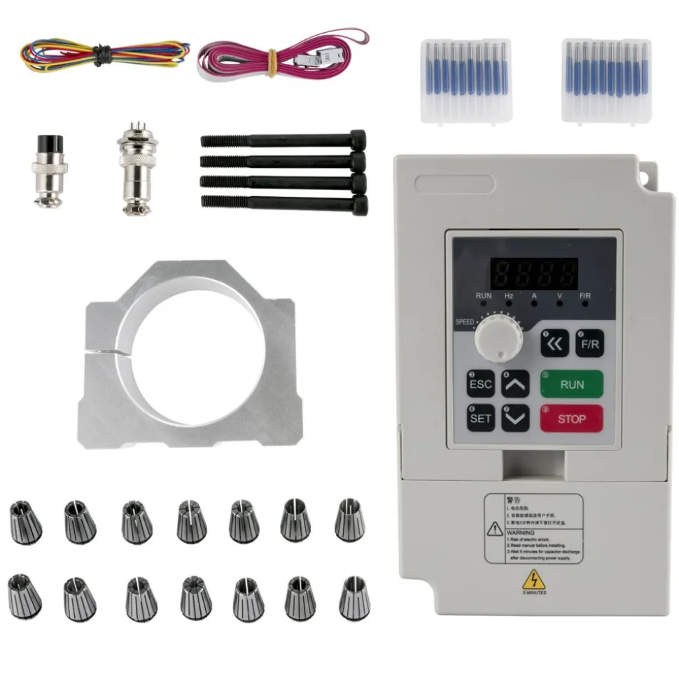 VEVOR CNC Spindle Motor Kits Air Cooled Spindle Motor 220V VFD 2.2KW Clamp 80 mm