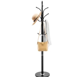 VEVOR Coat Rack Freestanding, Coats Tree Stand with Stable Marble Base & 6 Hooks, Free Standing Hall Coat Rack for Entryway, Bedroom, Office, Living Room, Modern Clothes Hanger for Coats, Hats, Bags