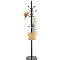 VEVOR Coat Rack Freestanding, Coats Tree Stand with Stable Marble Base & 6 Hooks, Free Standing Hall Coat Rack for Entryway, Bedroom, Office, Living Room, Modern Clothes Hanger for Coats, Hats, Bags