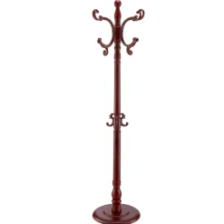 VEVOR Coat Rack Freestanding, Wooden Coats Rack Stand with Weighted Base & 11 Hooks, Free Standing Hall Coat Tree for Entryway, Bedroom, Living Room, Modern Clothes Hanger Stand for Coats, Hats, Bag