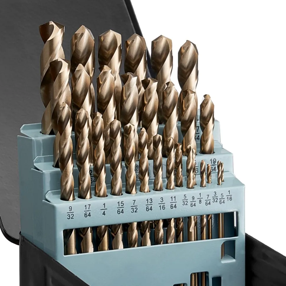 VEVOR Cobalt Drill Bit Set, 29 Pcs, M35 High Speed Steel Cobalt Drill Bits with Storage Case, for Drilling Metal, Stainless Steel, Aluminum Alloy, Wood, Plastic, for Professional Work and Home DIY